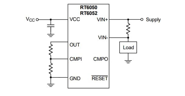 Application Circuit Diagram - Richtek RT6052 High-Side Measurement Current Shunt Monitor